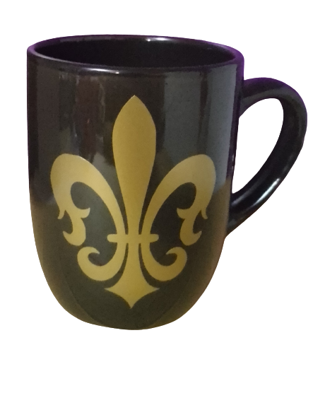 Black and Gold Fleur-de-lis mug