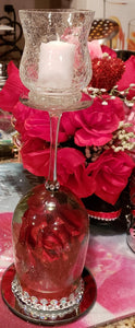 Red rose candle holder